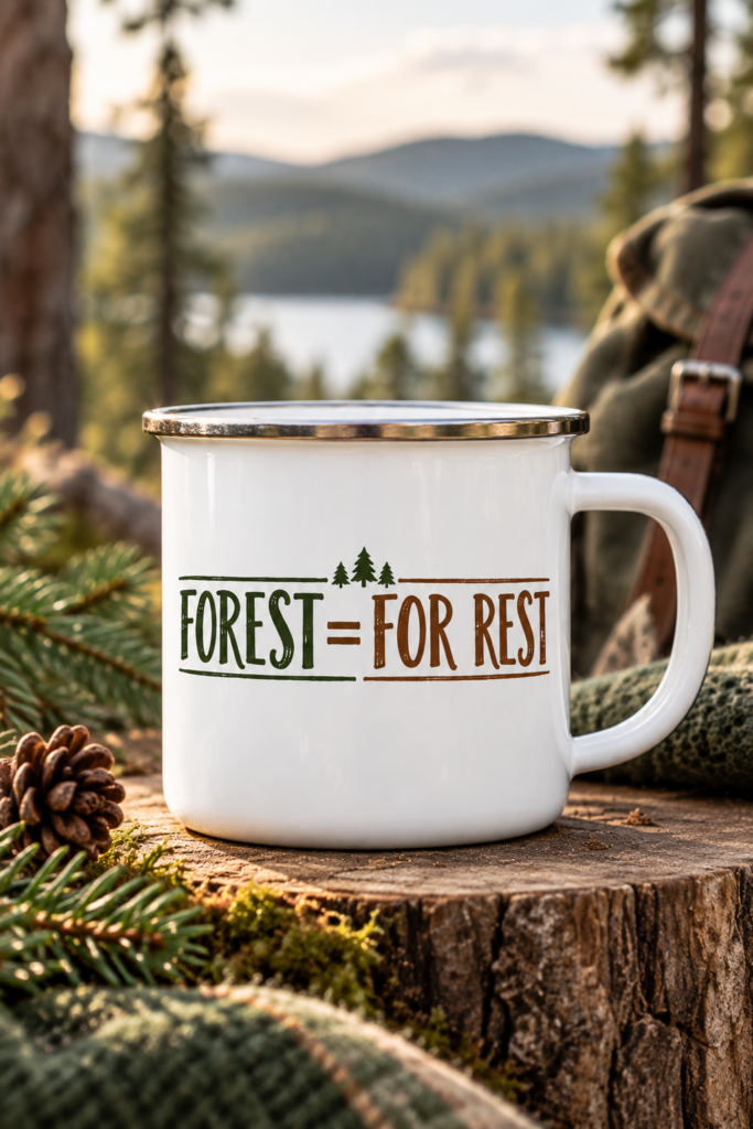 Emaille Tasse Forest
