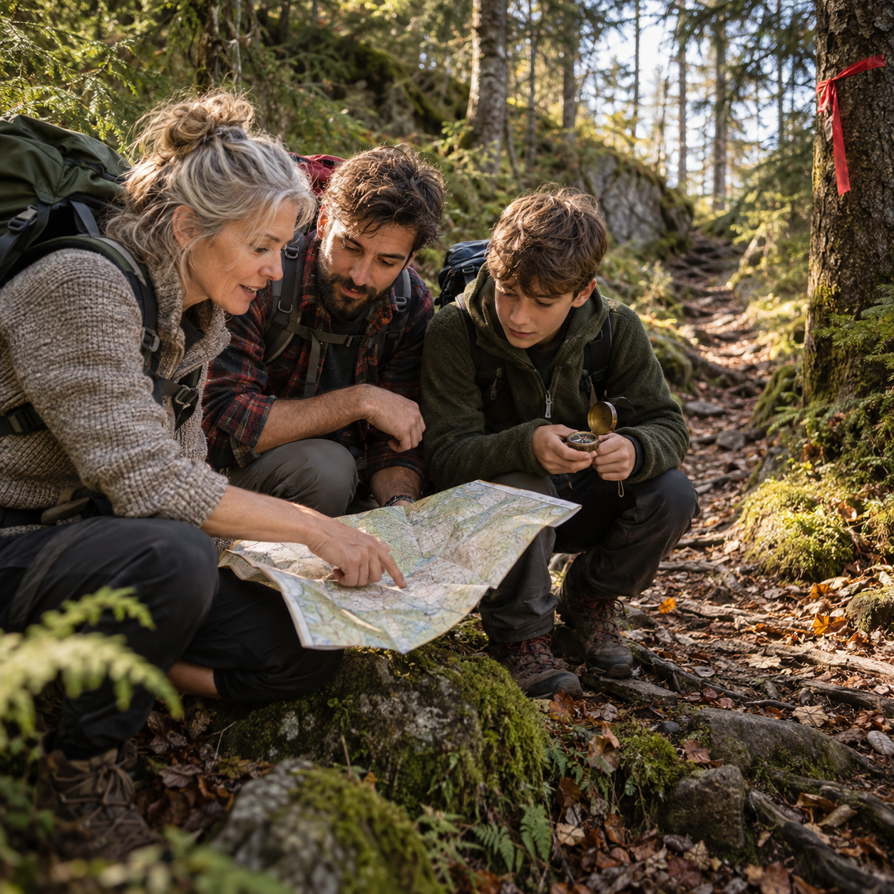 Waldgöre Anwendungsszene im Wald für den Social-Media-Bereich